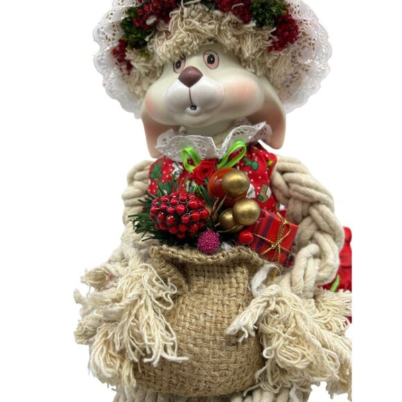 House of Lloyd Flossie Rabbit Figurine 1993 Porcelain Face w/ Box Christmas Vtg - Picture 12 of 16